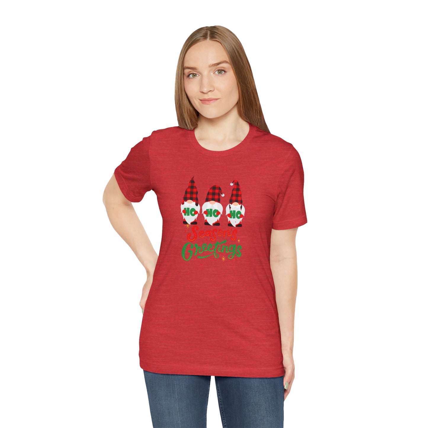 Season's Greeting Gnomes, Jersey Short Sleeve Tee