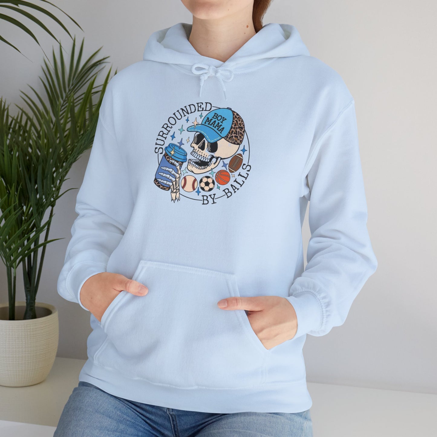 Surrounded By Balls Boy Mama, Hoodie Heavy Blend™ Hooded Sweatshirt