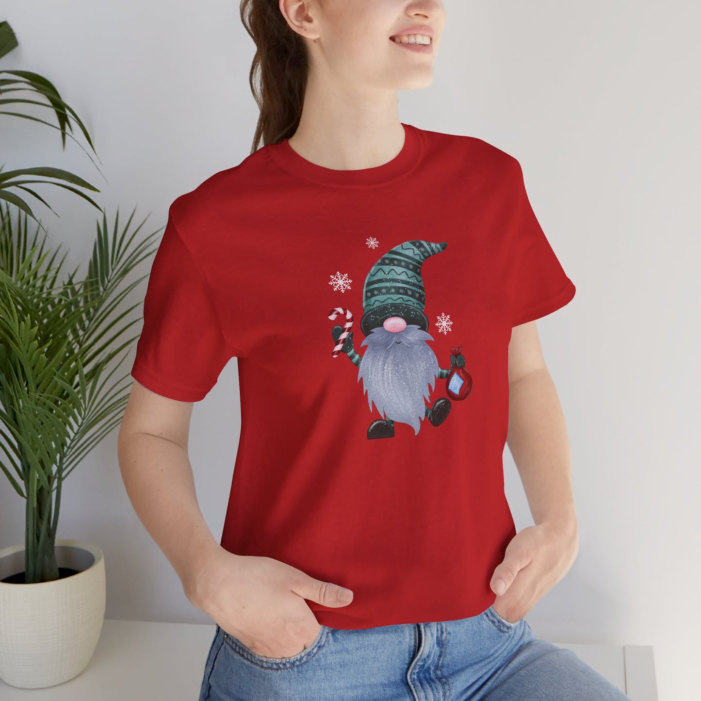 Happy Holidays, Party Gnome, Jersey Short Sleeve Tee