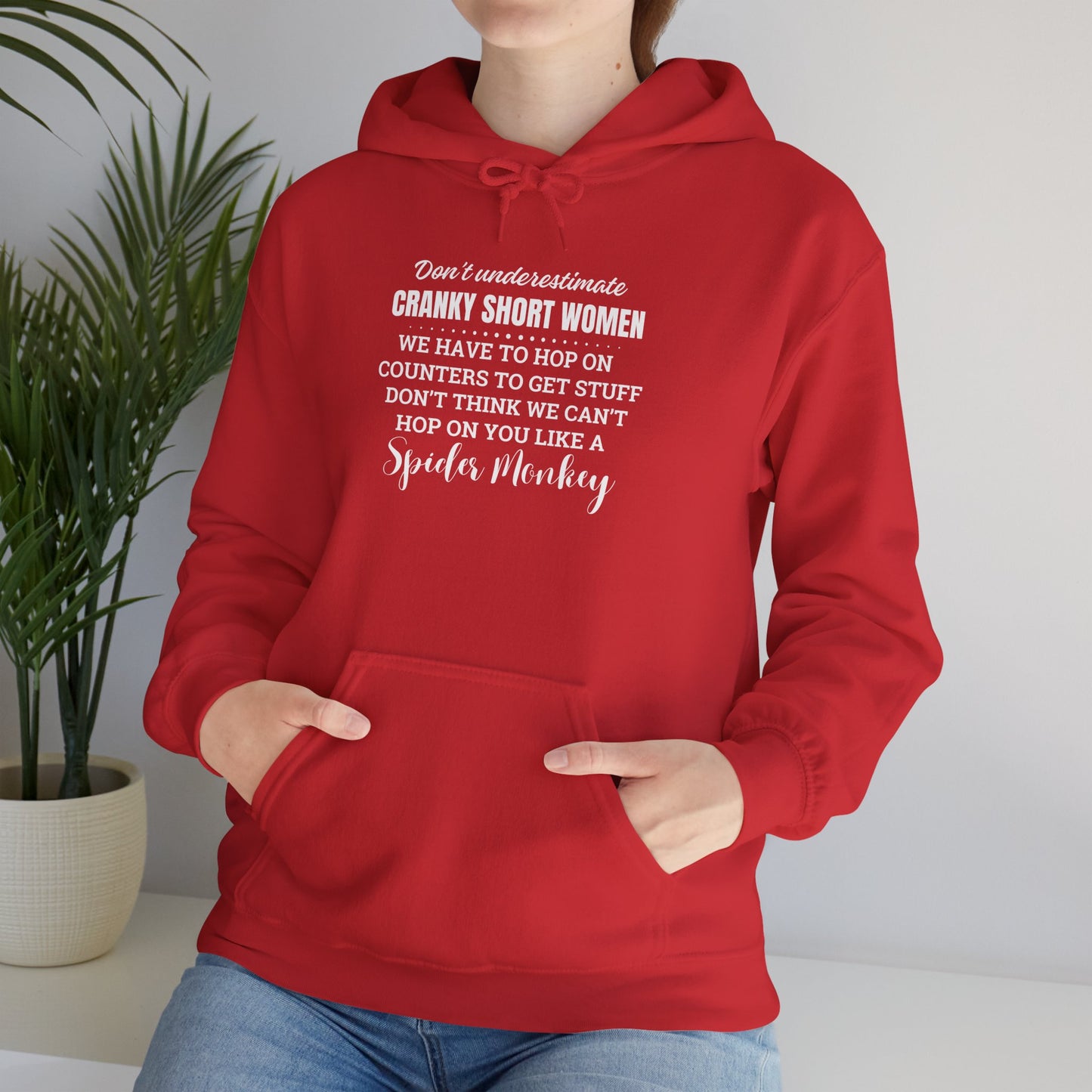 Don't Underestimate Cranky Short Women, Heavy Blend™ Hooded Sweatshirt
