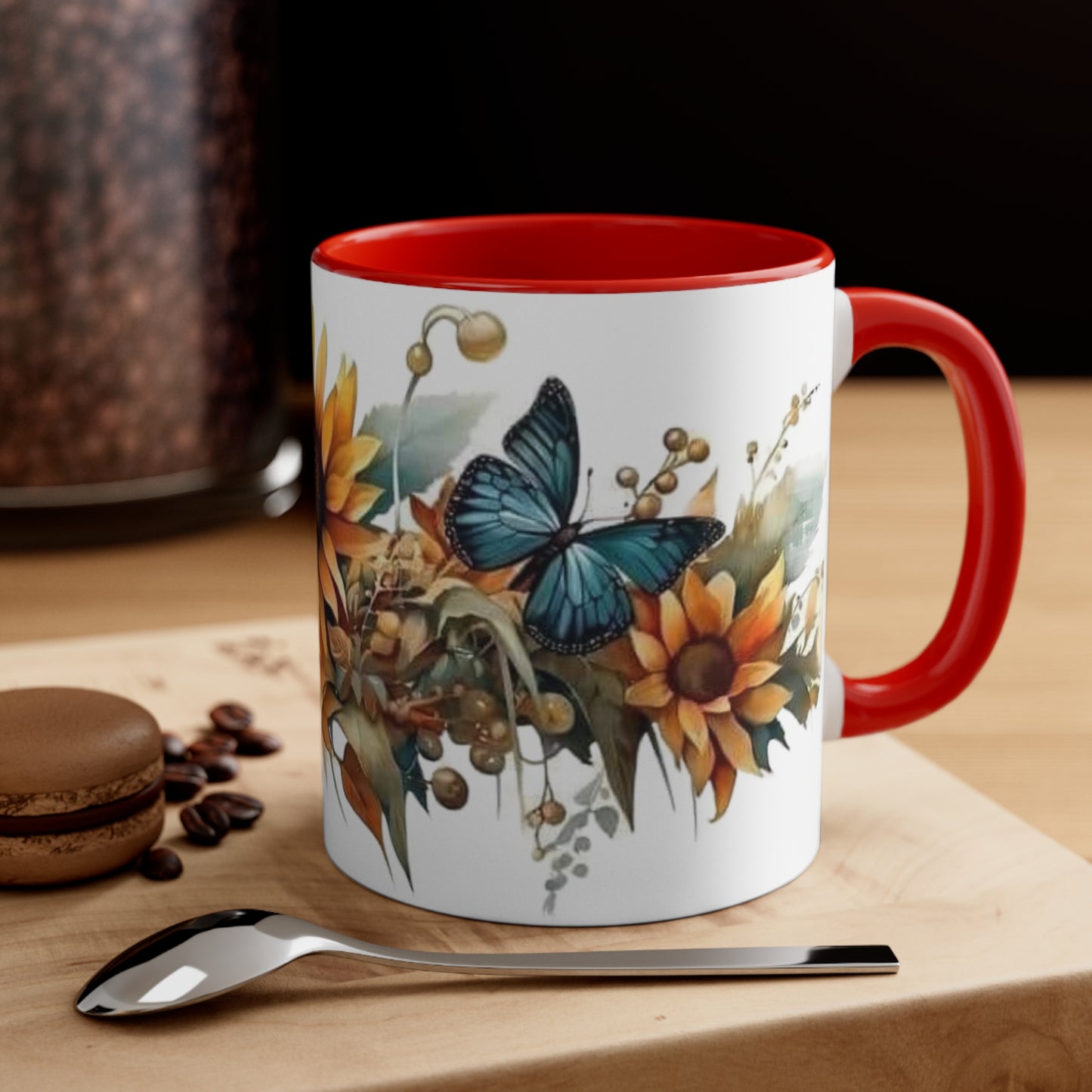 Butterflies and Sunflowers, Accent Coffee Mug, 11oz