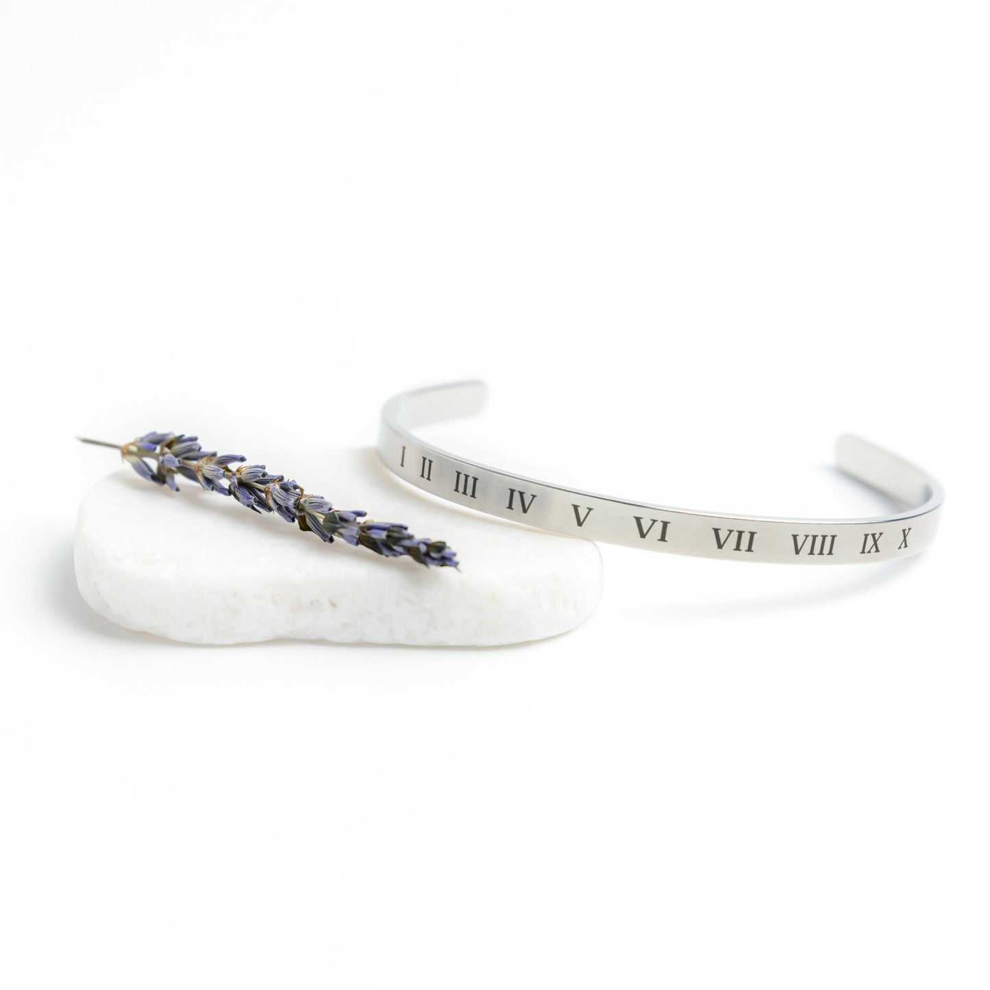 Roman Numerals Representing The Ten Commandments Cuff Bracelet