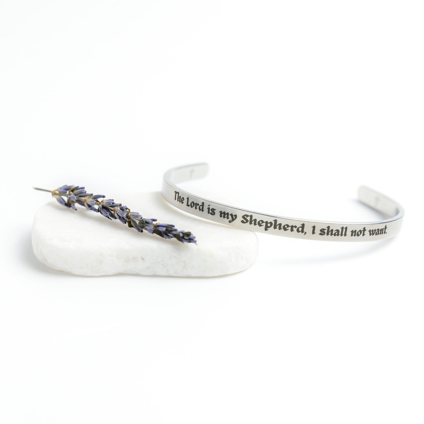 The Lord is My Shepherd, I Shall Not Want. Cuff Bracelet