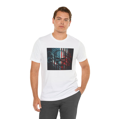 Skull With American Flag, Jersey Short Sleeve Tee