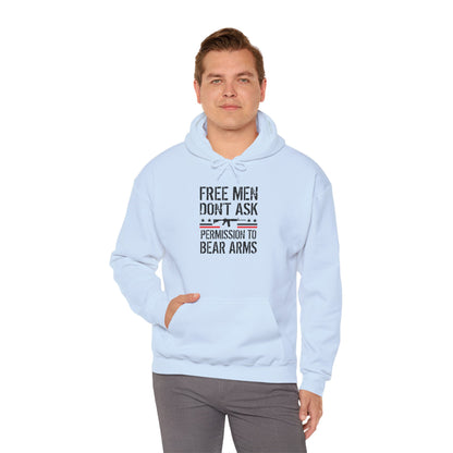 Free Men Don't Ask Permission To Bear Arms Hoodie,  Heavy Blend™ Hooded Sweatshirt