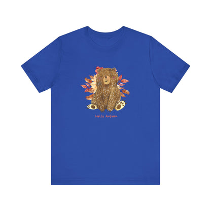 Hello Autumn Bear Jersey Short Sleeve Tee