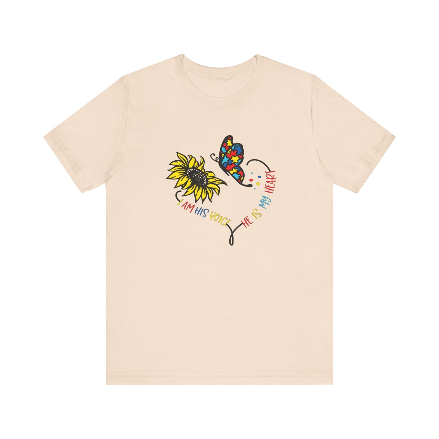 I Am His Voice, He Is My Heart Autism Shirt, Jersey Short Sleeve Tee
