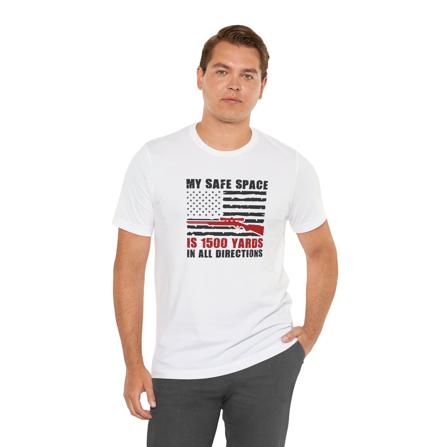 My Safe Space is 1500 yards in all directions, Jersey Short Sleeve Tee