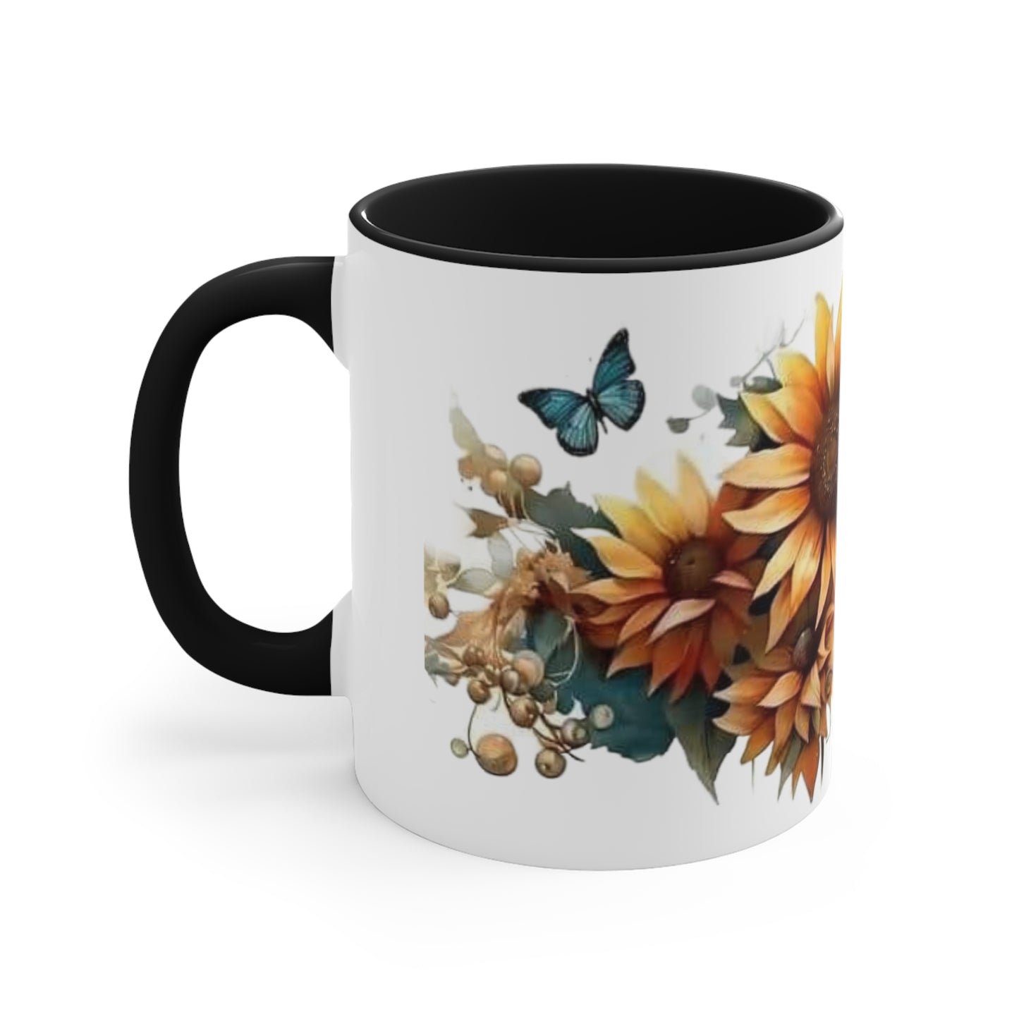 Butterflies and Sunflowers, Accent Coffee Mug, 11oz