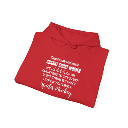 Don't Underestimate Cranky Short Women, Heavy Blend™ Hooded Sweatshirt