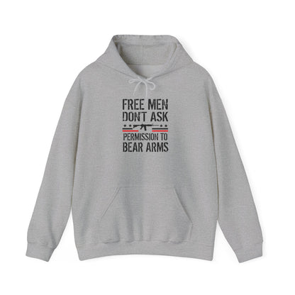 Free Men Don't Ask Permission To Bear Arms Hoodie,  Heavy Blend™ Hooded Sweatshirt