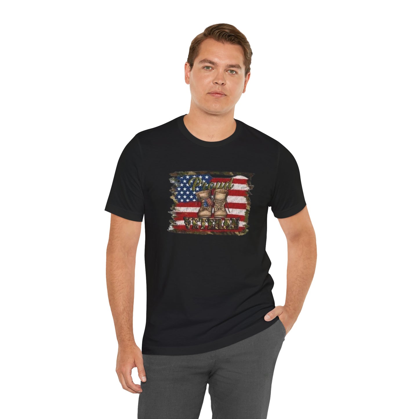 Proud Veteran, Jersey Short Sleeve Tee