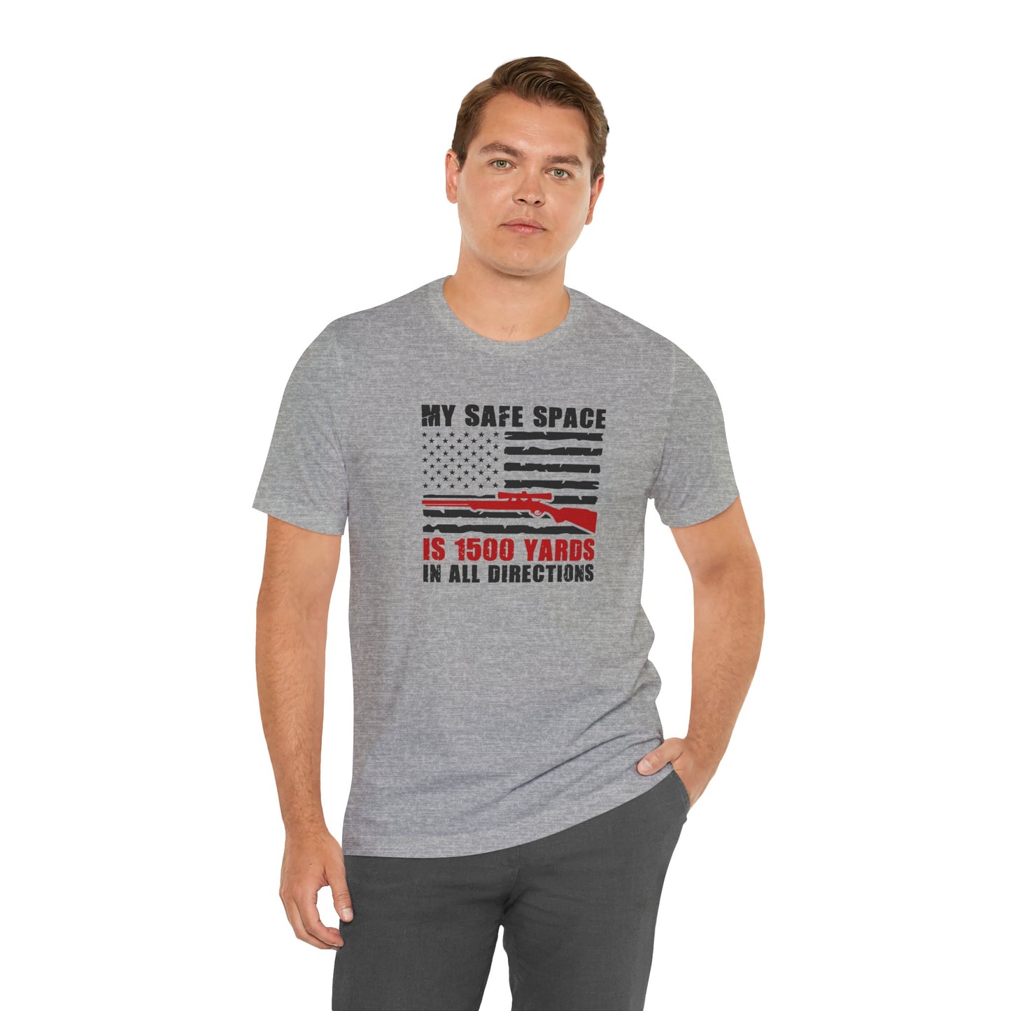 My Safe Space is 1500 yards in all directions, Jersey Short Sleeve Tee