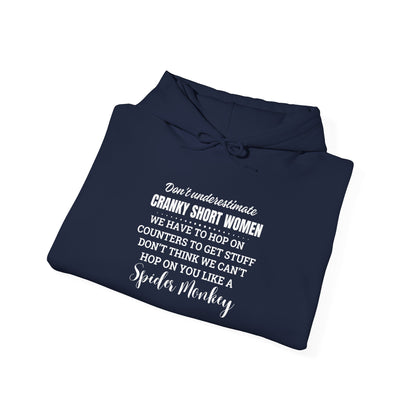 Don't Underestimate Cranky Short Women, Heavy Blend™ Hooded Sweatshirt