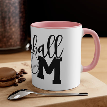 Baseball Mom, Accent Coffee Mug, 11oz
