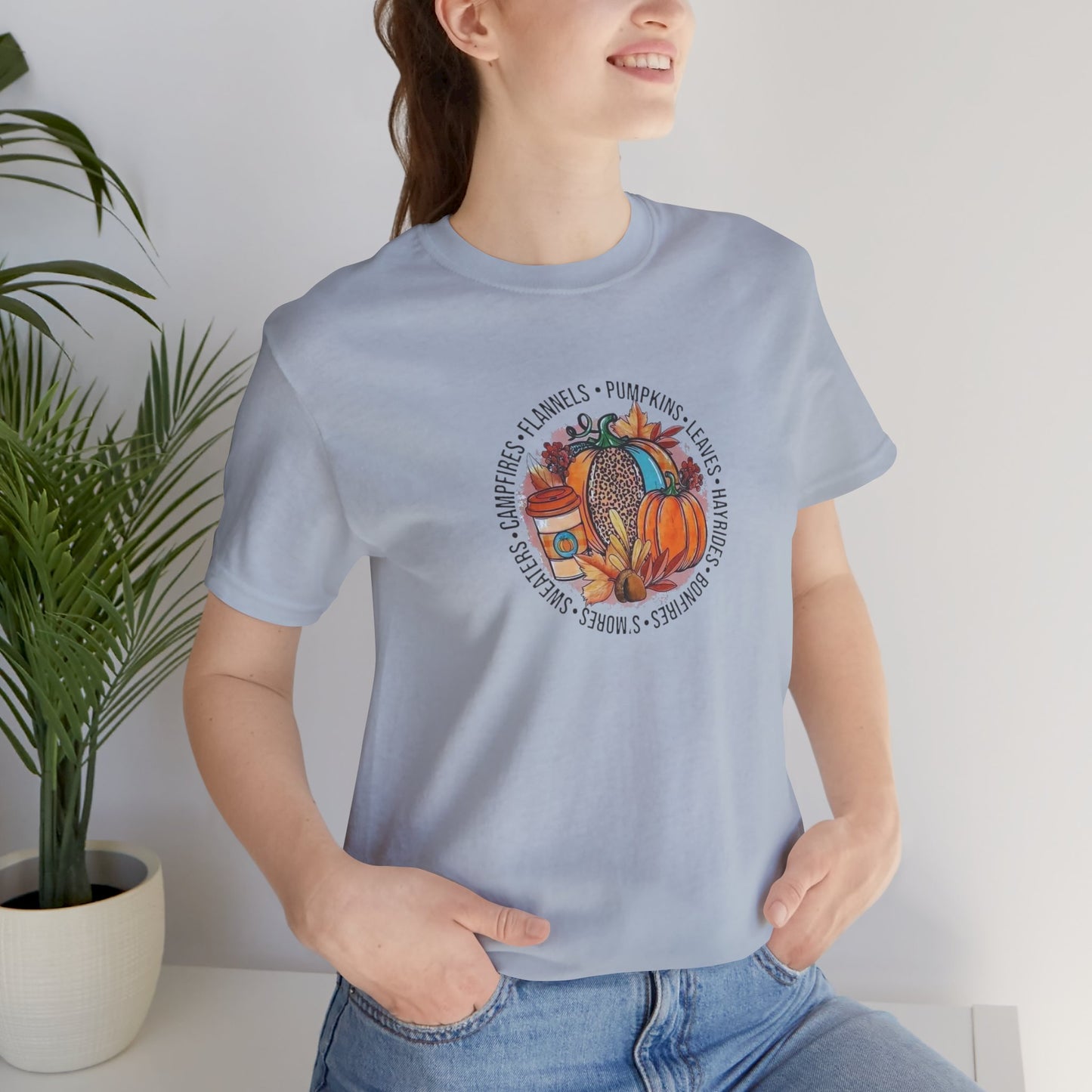 Happy Fall Pumpkin T-Shirt, Jersey Short Sleeve Tee