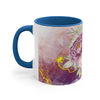 Purple and Pink Electric Flowers, Accent Coffee Mug, 11oz