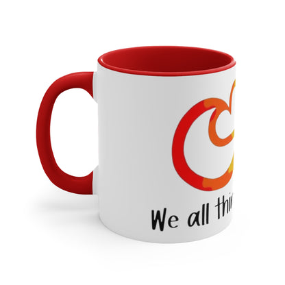 We All Think Differently, Accent Coffee Mug, 11oz