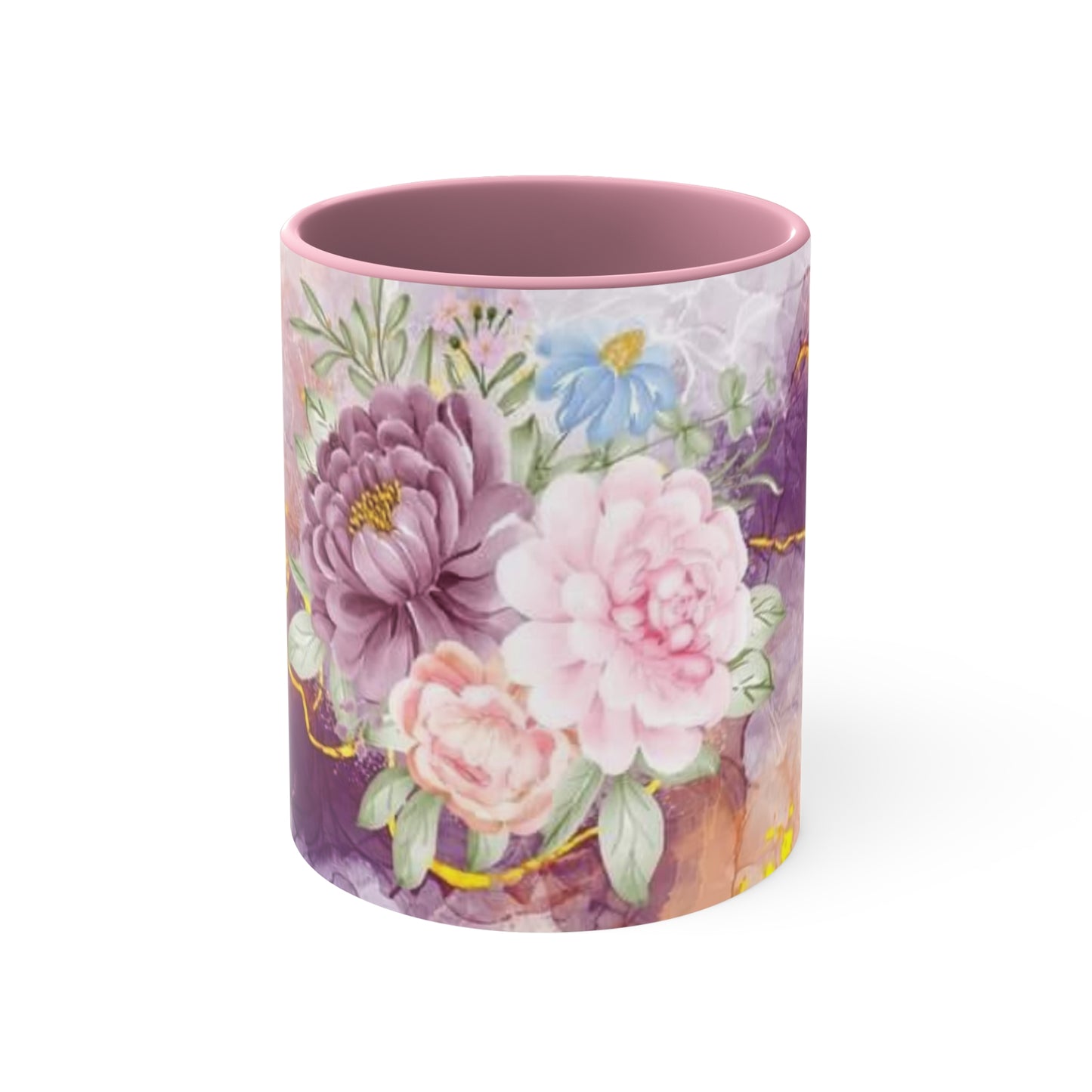 Purple and Pink Electric Flowers, Accent Coffee Mug, 11oz