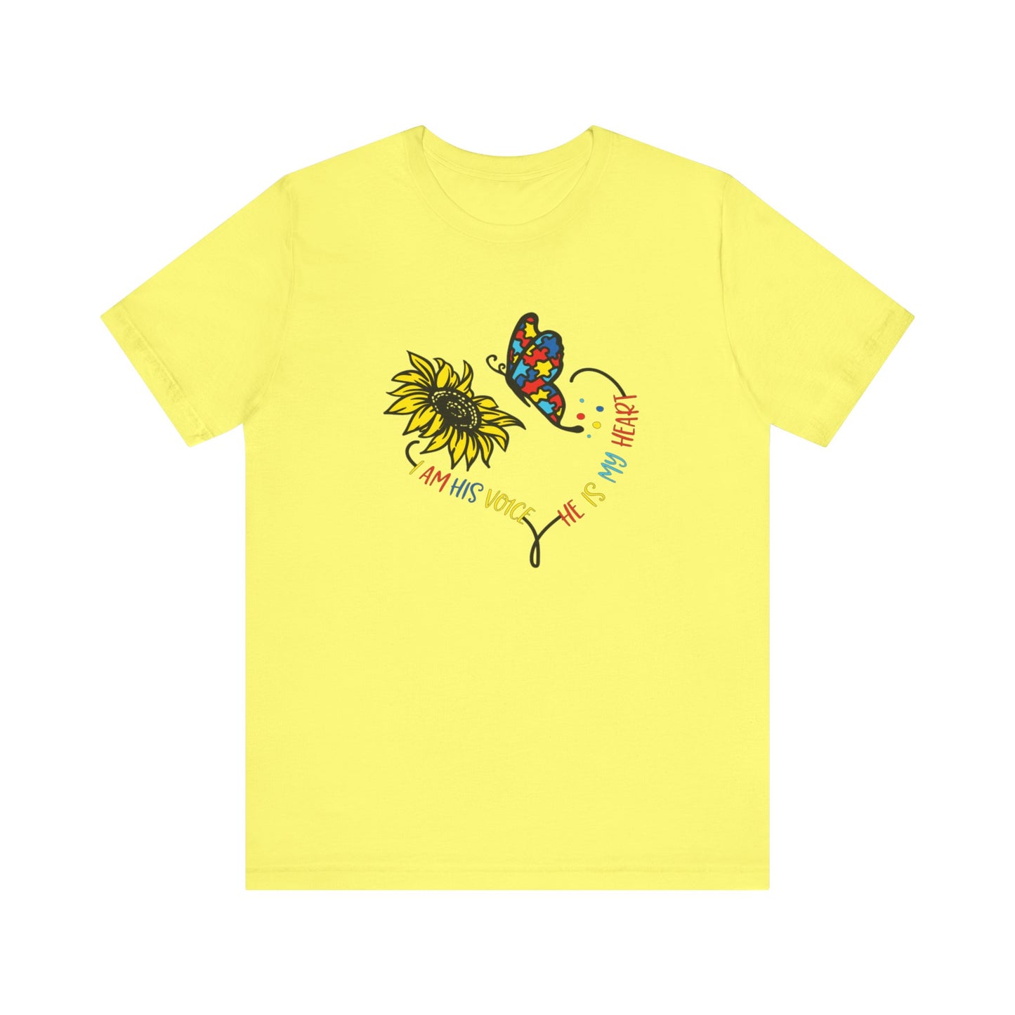 I Am His Voice, He Is My Heart Autism Shirt, Jersey Short Sleeve Tee