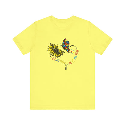 I Am His Voice, He Is My Heart Autism Shirt, Jersey Short Sleeve Tee