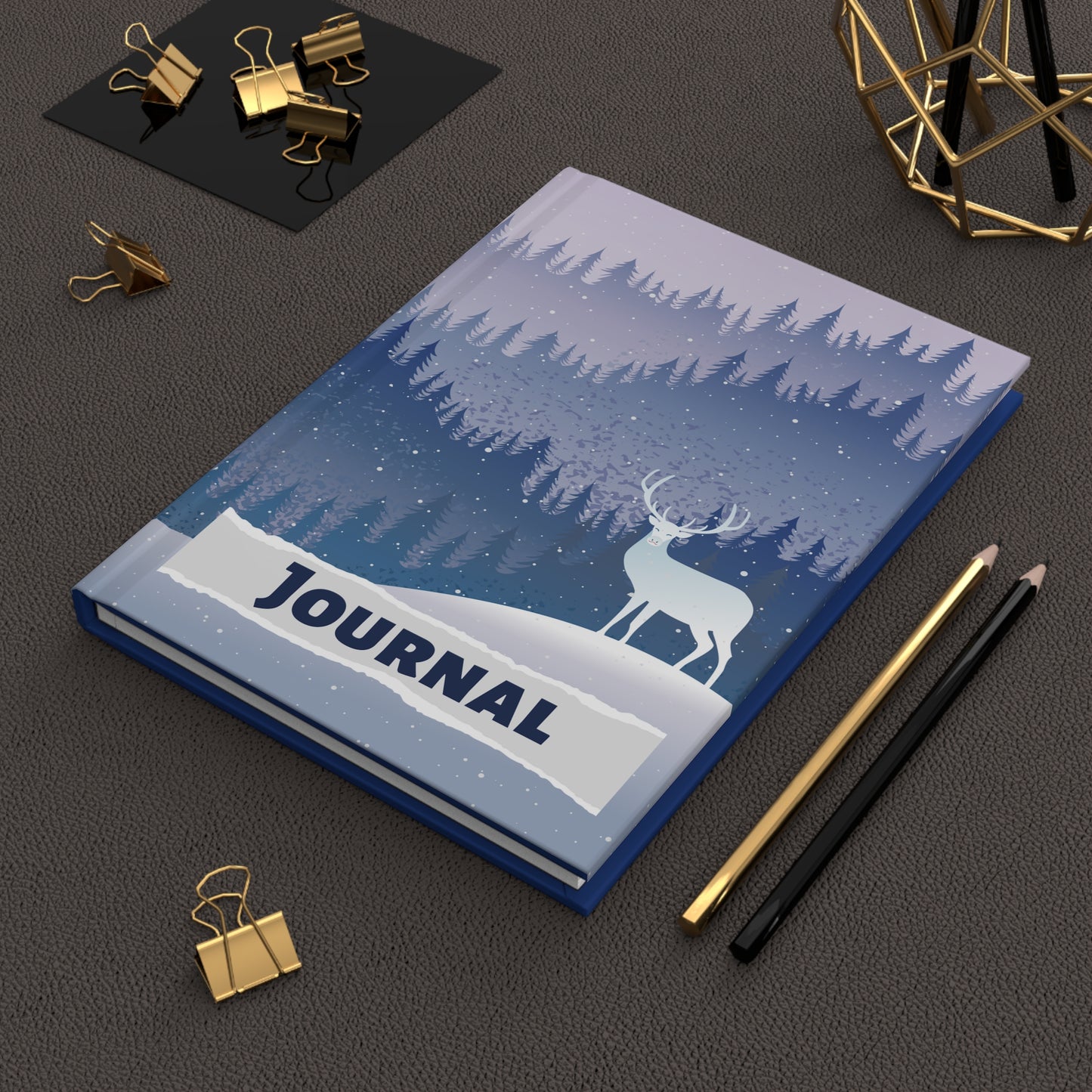 Winter Dear Scene, Hardcover Journal Matte 5.75" x 8"