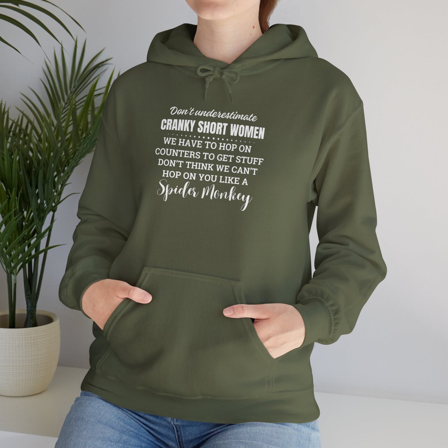 Don't Underestimate Cranky Short Women, Heavy Blend™ Hooded Sweatshirt