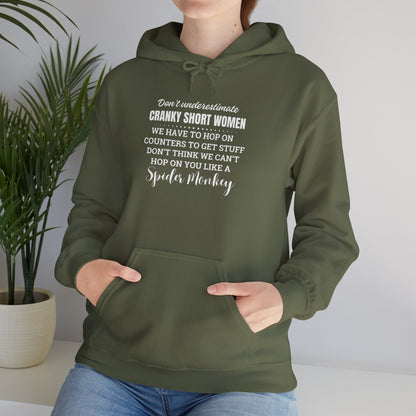 Don't Underestimate Cranky Short Women, Heavy Blend™ Hooded Sweatshirt
