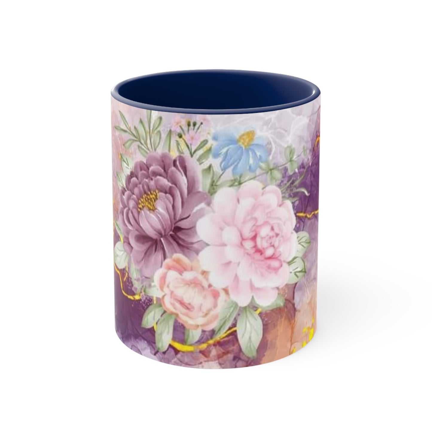Purple and Pink Electric Flowers, Accent Coffee Mug, 11oz
