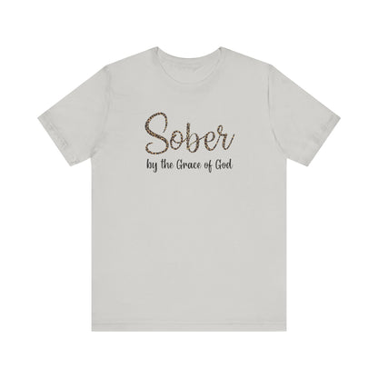 Sober By The Grace of God. Jersey Short Sleeve Tee