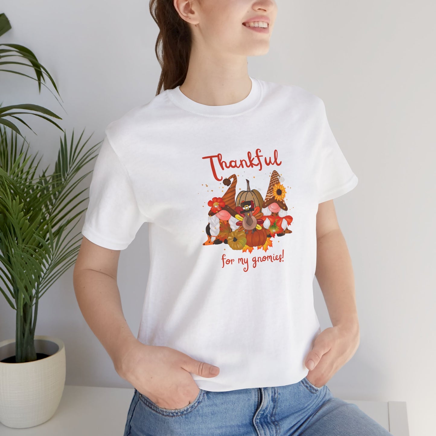 Thankful For My Gnomies, Jersey Short Sleeve Tee