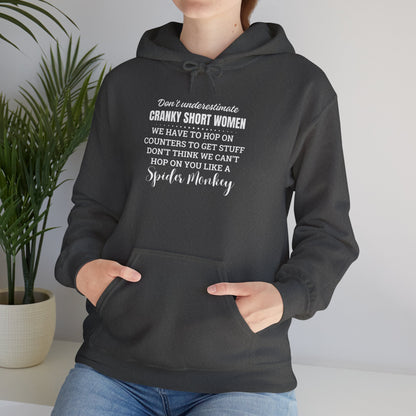 Don't Underestimate Cranky Short Women, Heavy Blend™ Hooded Sweatshirt