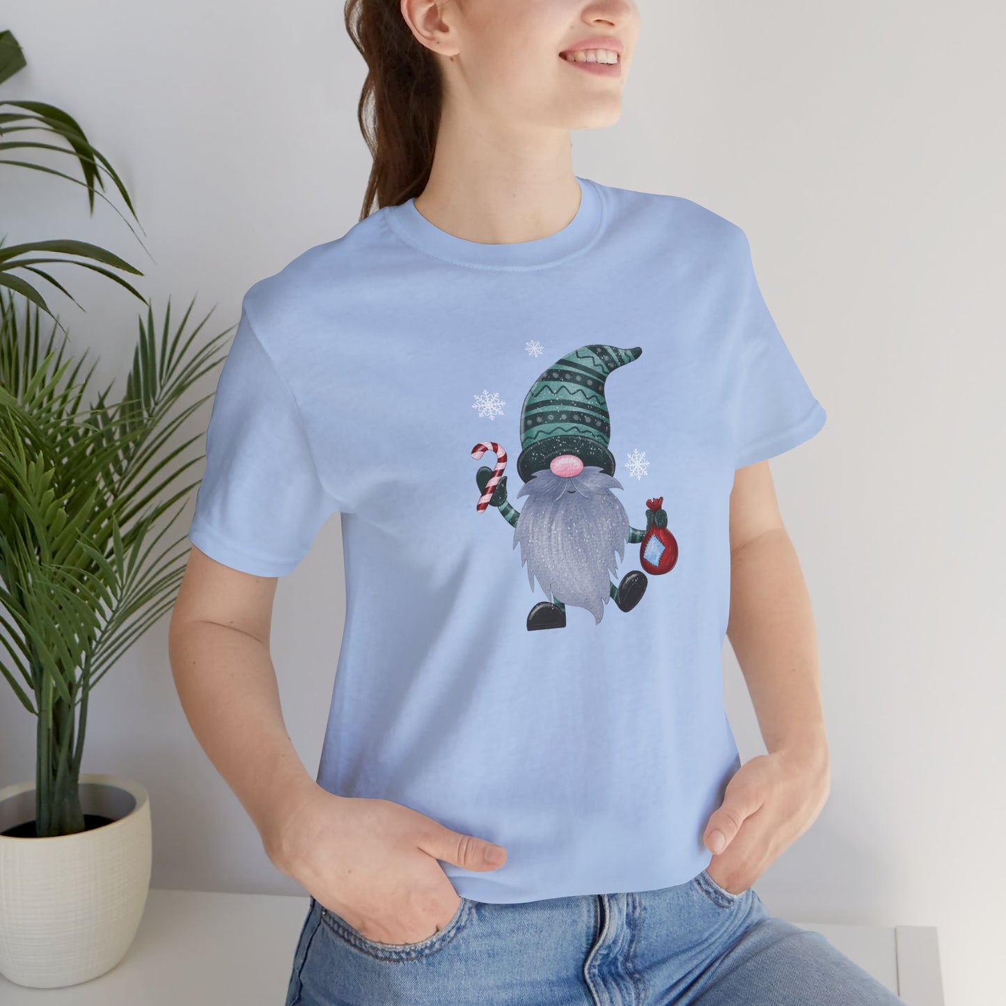 Happy Holidays, Party Gnome, Jersey Short Sleeve Tee