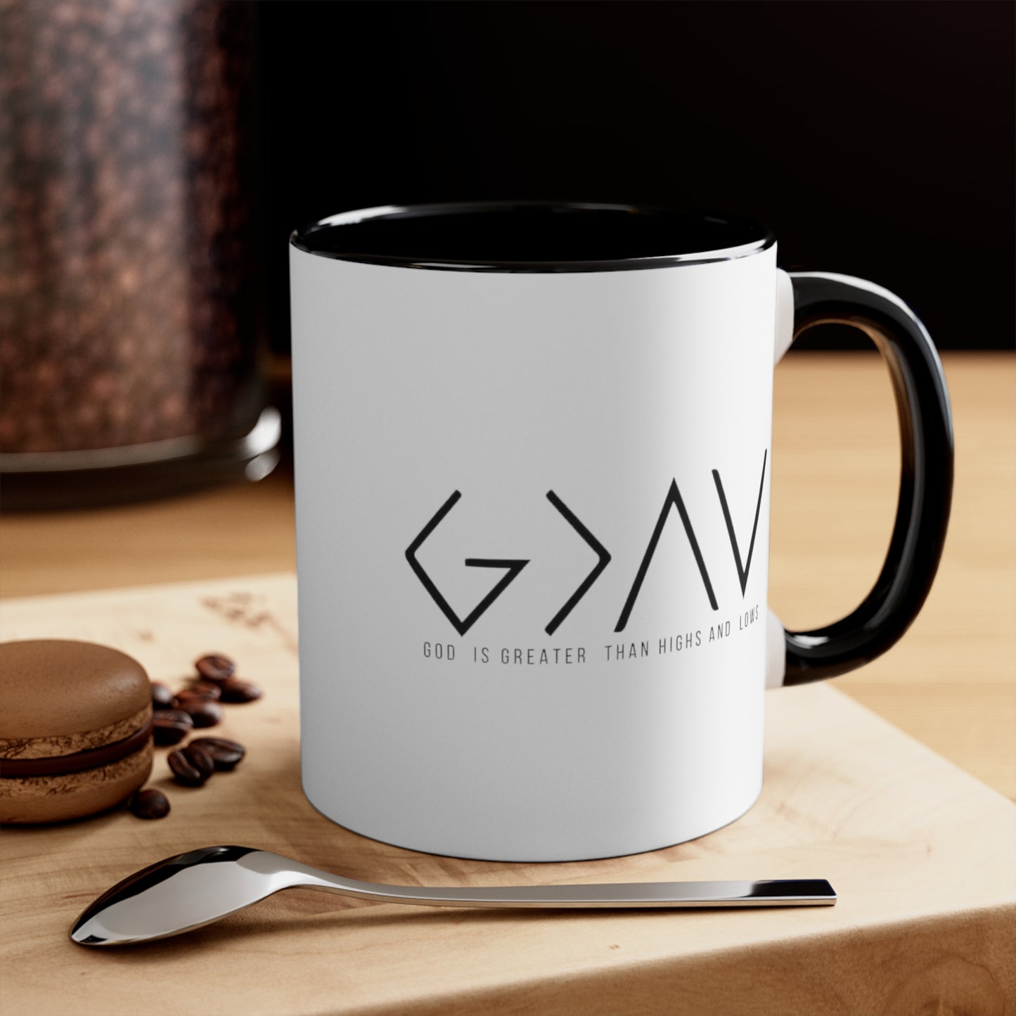 God is Greater Than Highs and Lows, Accent Coffee Mug, 11oz