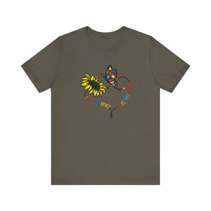 I Am His Voice, He Is My Heart Autism Shirt, Jersey Short Sleeve Tee