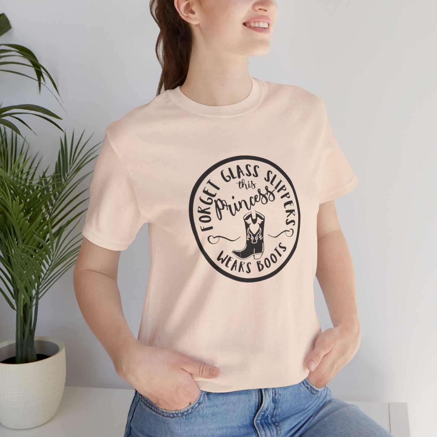 Forget Glass Slippers, This Princess Wears Boots, Jersey Short Sleeve Tee