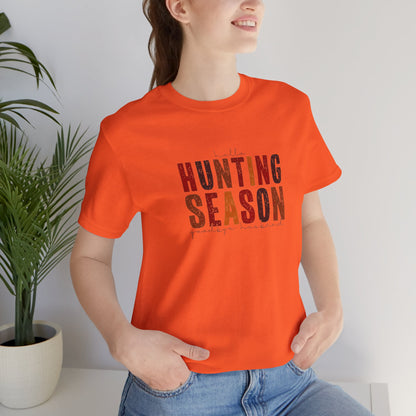 Hello Hunting Season, Good Bye Husband. Jersey Short Sleeve Tee