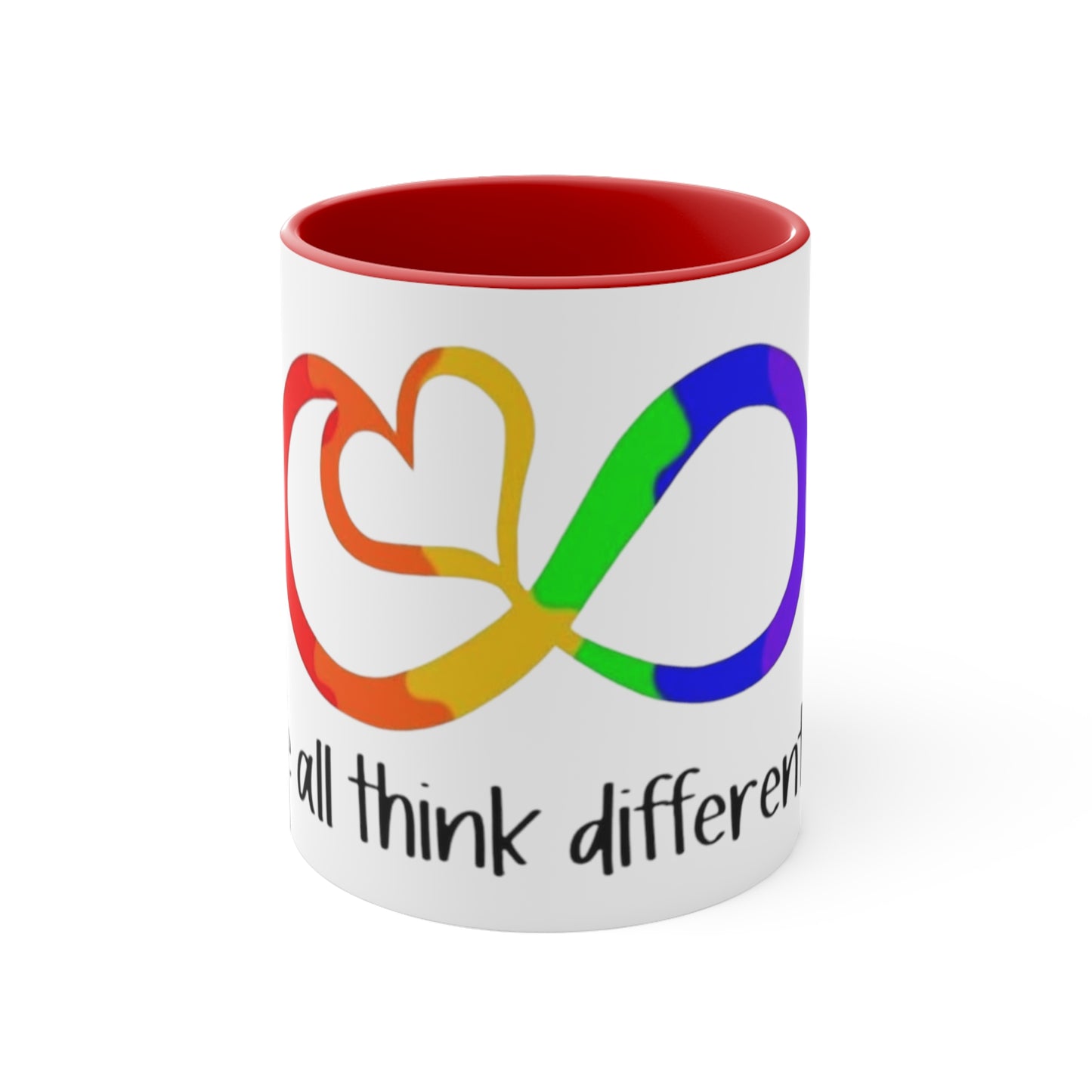 We All Think Differently, Accent Coffee Mug, 11oz