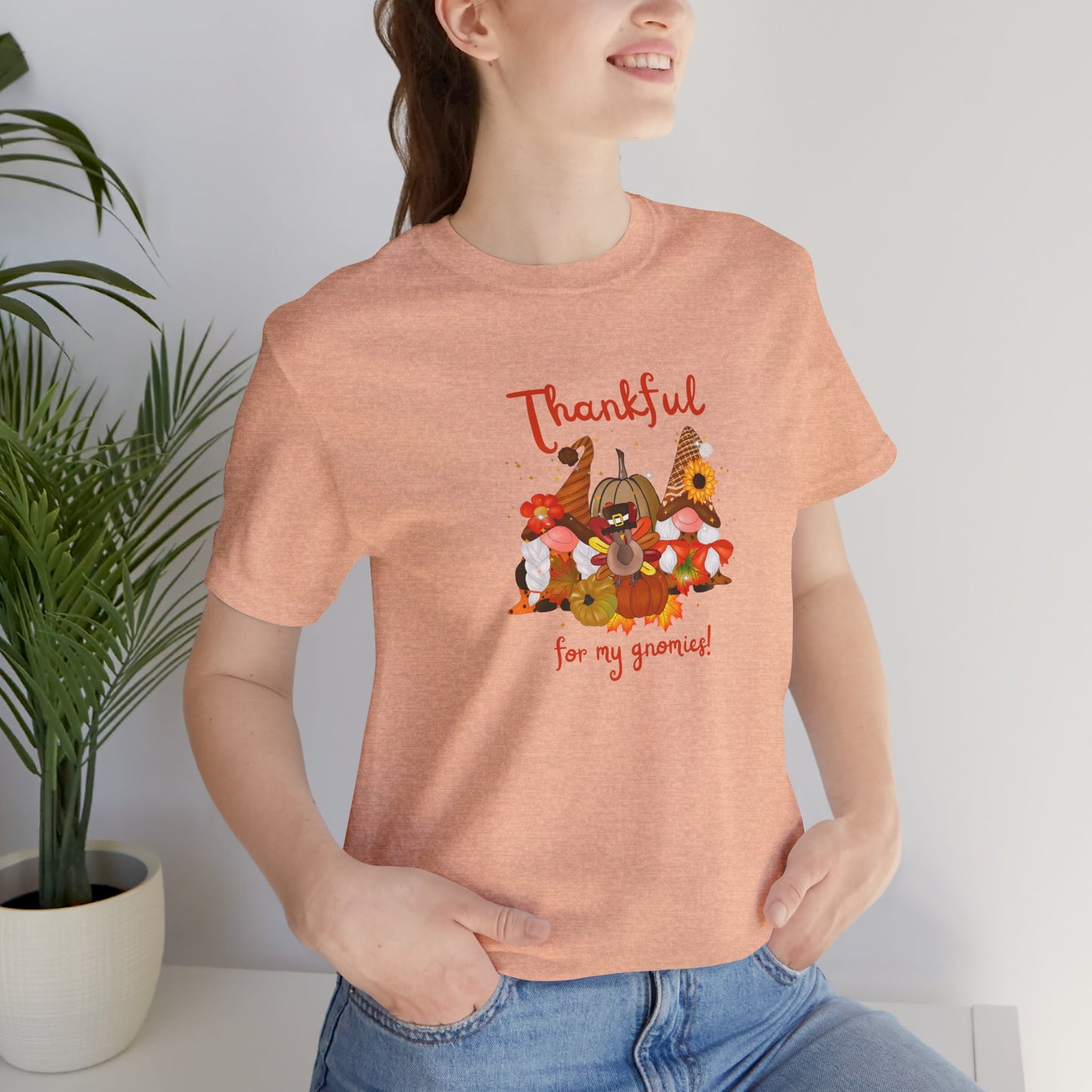 Thankful For My Gnomies, Jersey Short Sleeve Tee