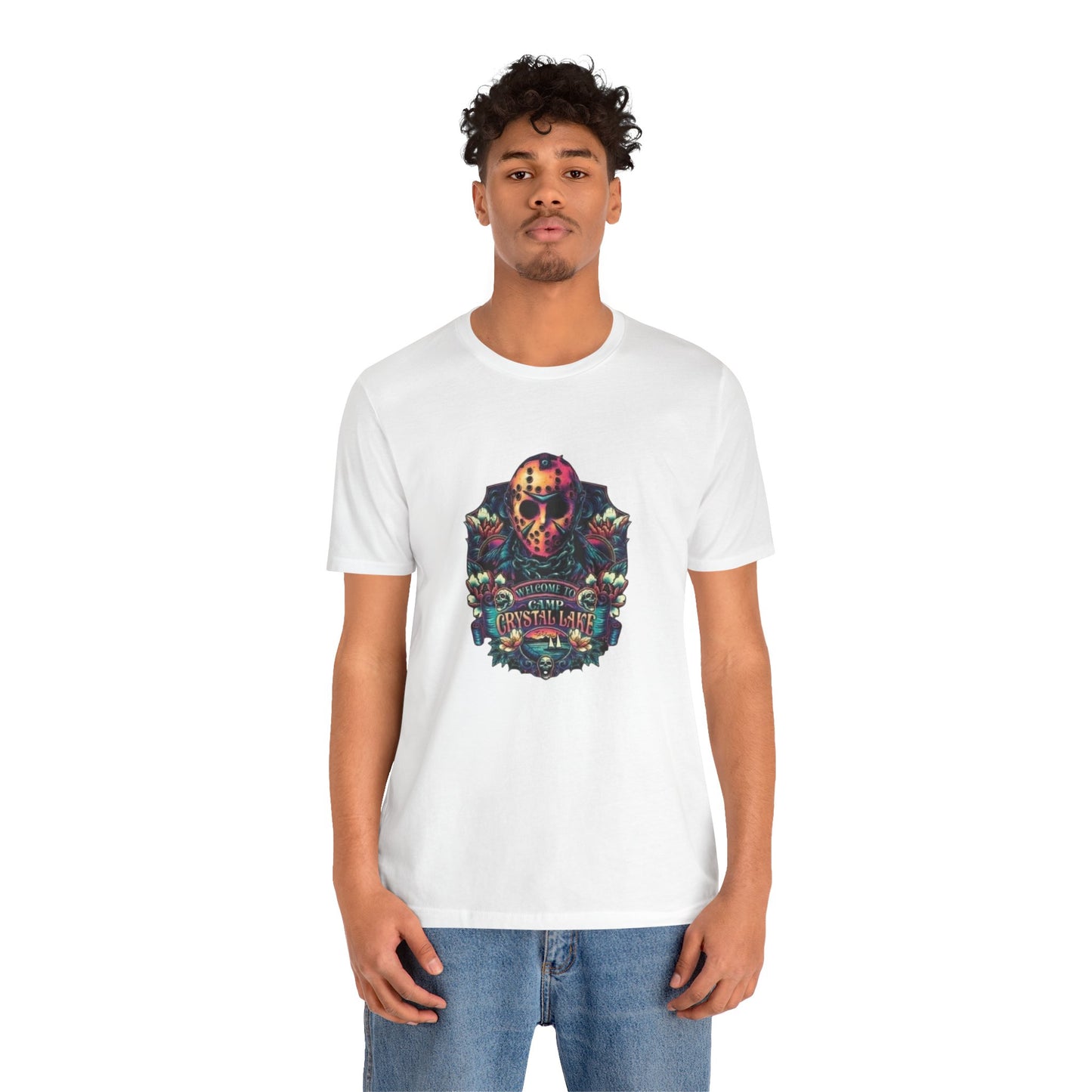 Welcome to Camp Crystal Lake Halloween T-Shirt, Unisex Jersey Short Sleeve Tee