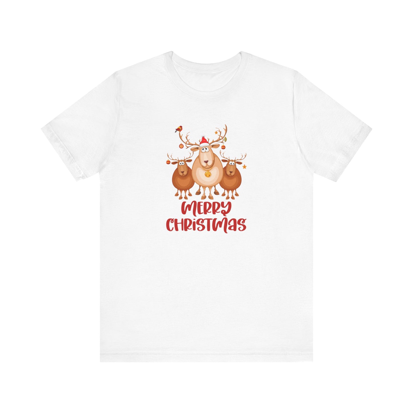 Merry Christmas Deer, Jersey Short Sleeve Tee