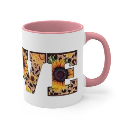 Sunflower Love, Accent Coffee Mug, 11oz