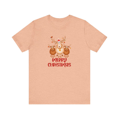 Merry Christmas Deer, Jersey Short Sleeve Tee
