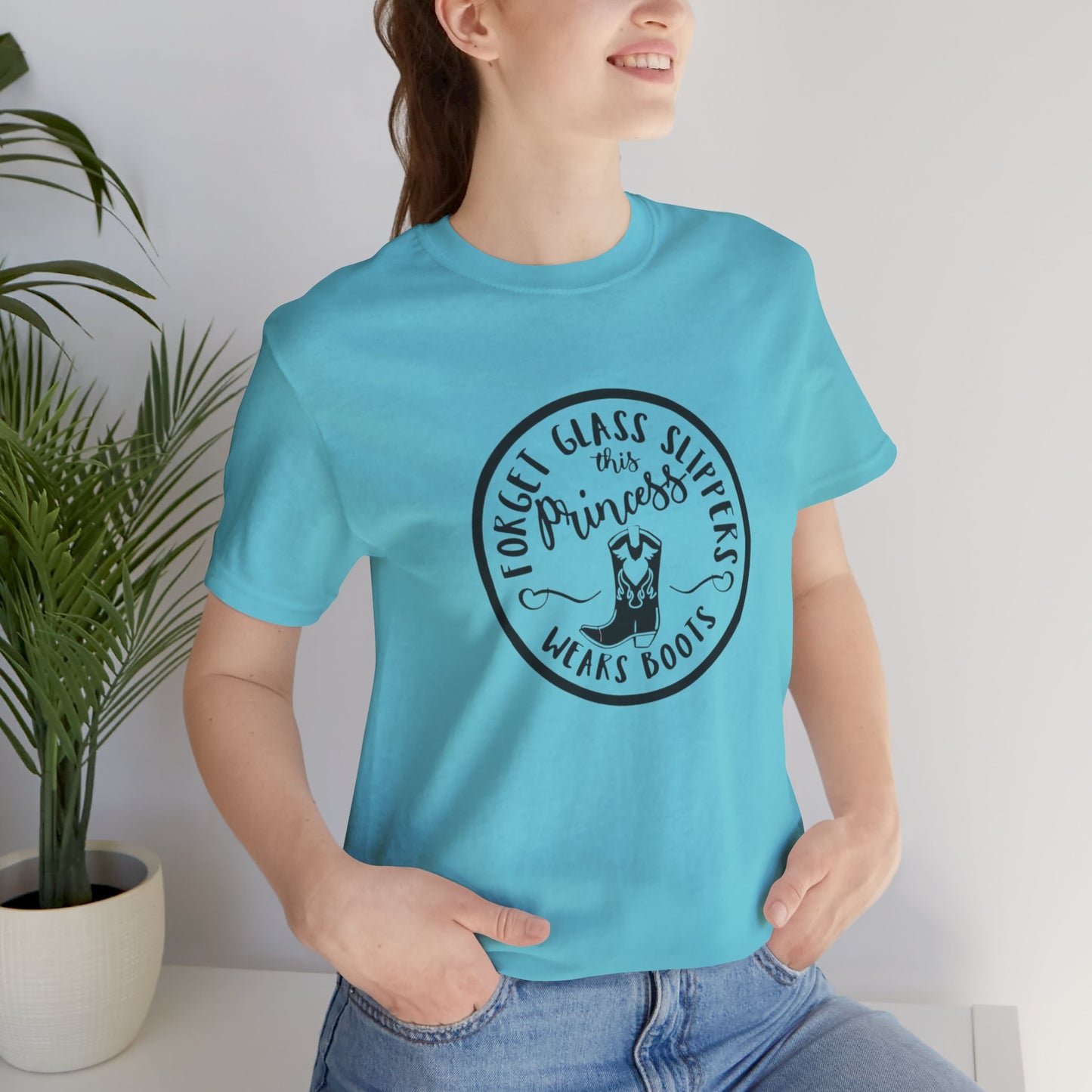 Forget Glass Slippers, This Princess Wears Boots, Jersey Short Sleeve Tee