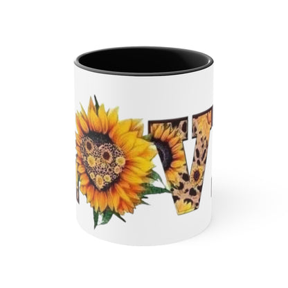 Sunflower Love, Accent Coffee Mug, 11oz