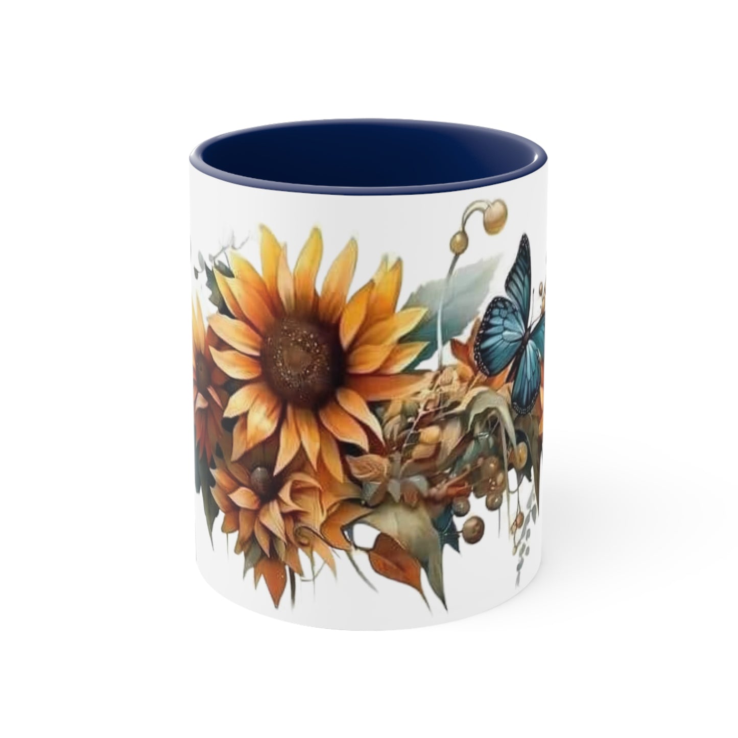 Butterflies and Sunflowers, Accent Coffee Mug, 11oz
