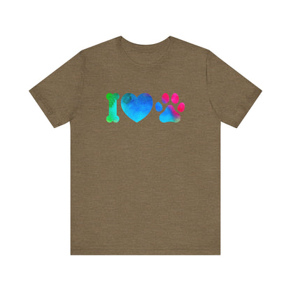 I love Paws,Jersey Short Sleeve Tee