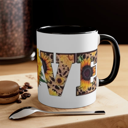 Sunflower Love, Accent Coffee Mug, 11oz