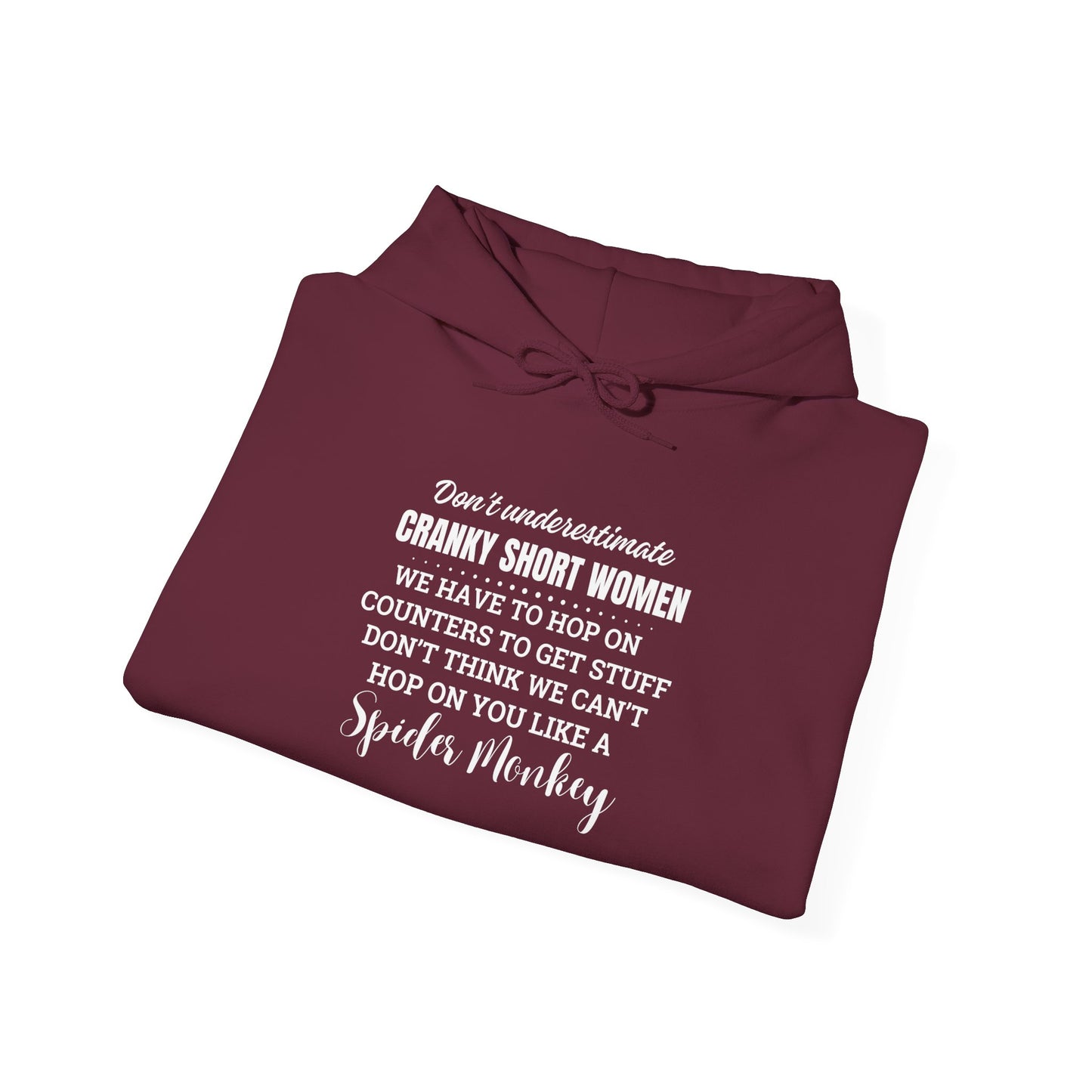 Don't Underestimate Cranky Short Women, Heavy Blend™ Hooded Sweatshirt