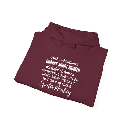 Don't Underestimate Cranky Short Women, Heavy Blend™ Hooded Sweatshirt